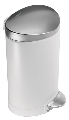 Simplehuman-CW1835CB-Mlleimer-Treteimer-Pedal-halbmondfrmig-Stahl-236-x-226-x-345-cm-Wei-0