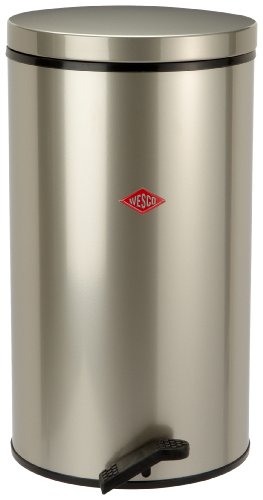 Wesco-128-731-03-Gastro-Tretabfallsammler-32-Liter-feuerverzinkter-Einsatz-neusilber-0