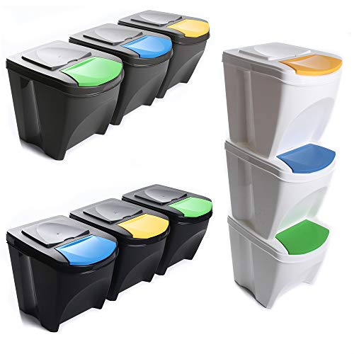 Mülleimer Abfalleimer Mülltrennsystem 20L Box Behälter Müllsortierer 3 Farben 